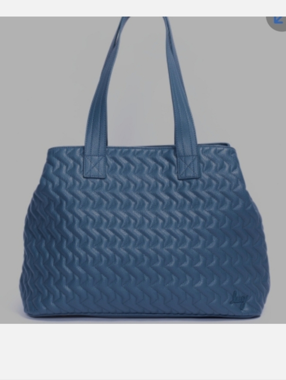 Lug Temp Tote Vegan Leather Slate Blue
